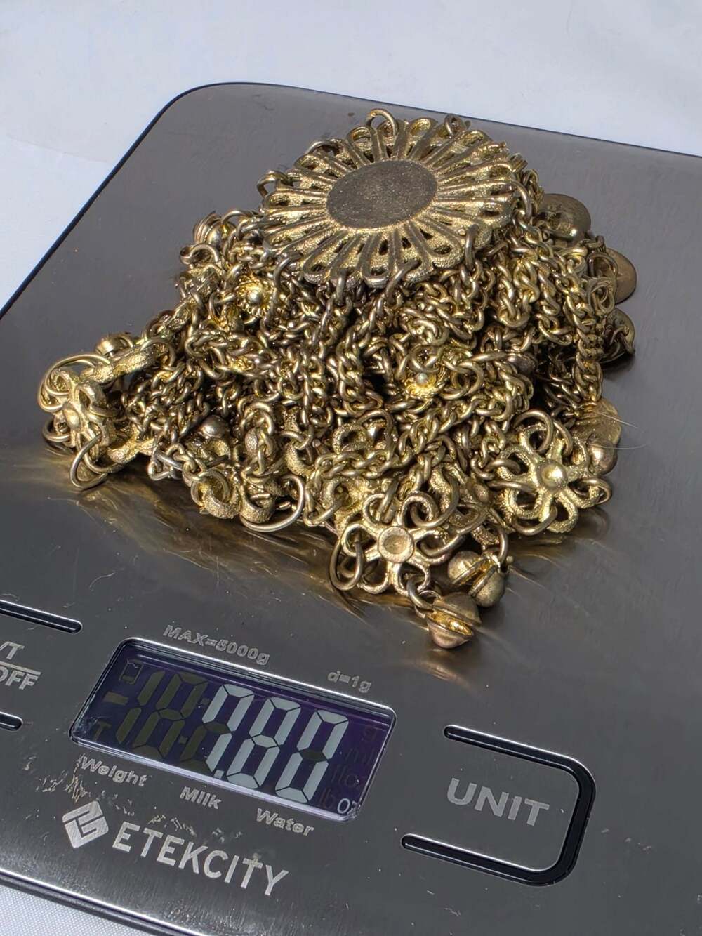 INDIAN BRIDAL GOLD PLATED HEAD DECOR Head circumference 22 1/2 to 24 - Picture 3 of 3